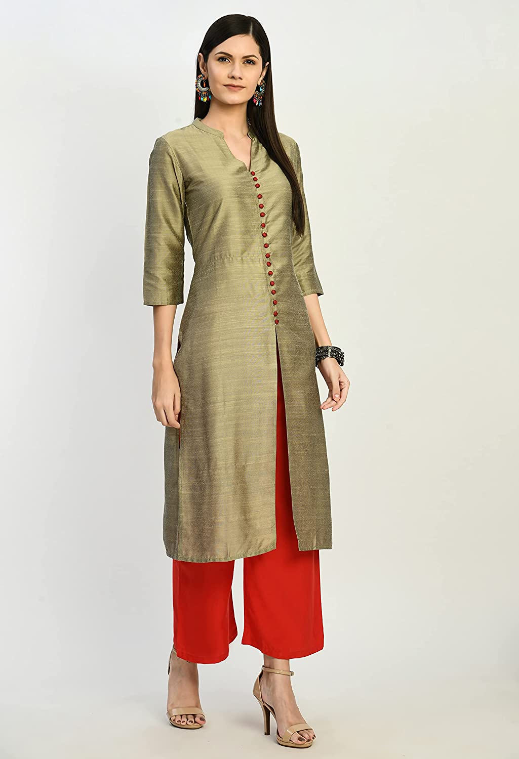 Women'S Solid Cotton Kurtis... | Designer kurti patterns, Simple kurti  designs, Cotton kurti designs